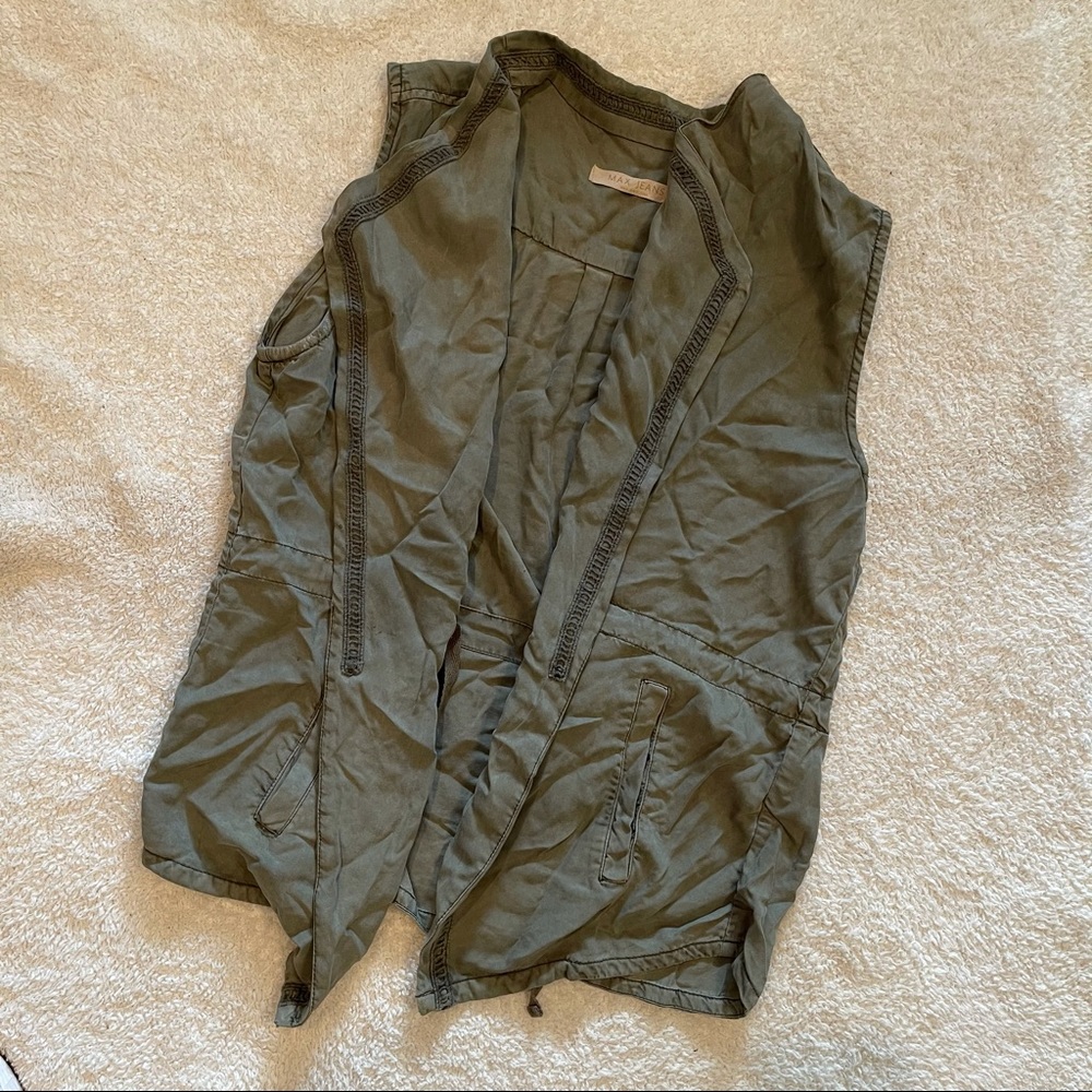Max Jeans Olive Cargo Vest